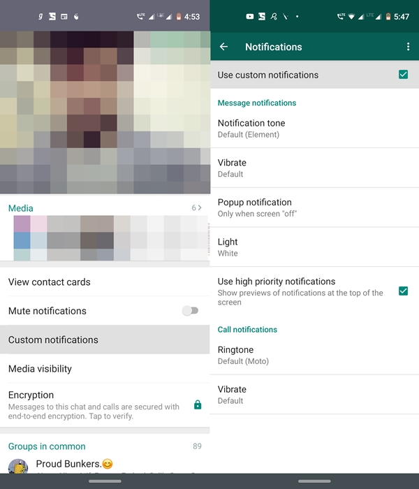 custom notifications