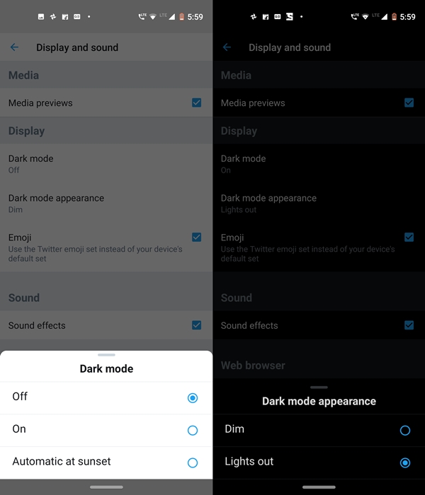 dark mode appearances
