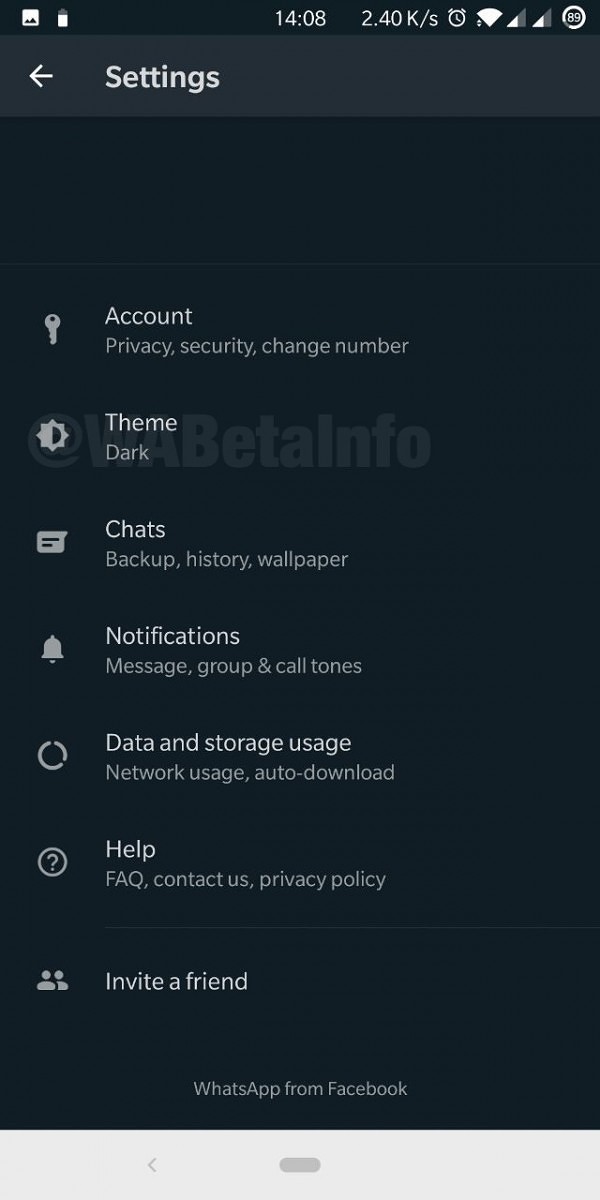 dark mode settings