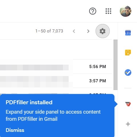 installed gmail add-on