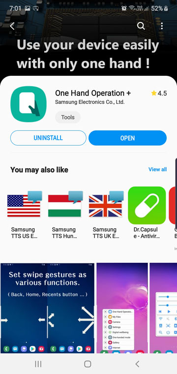 One Hand Operation + Galaxy Store