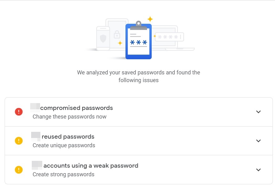 password checkup issue