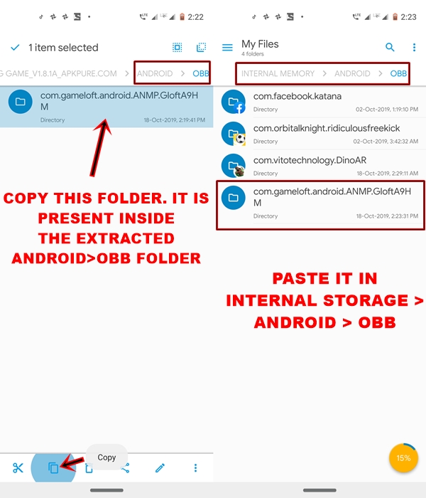 paste files in solid explorer