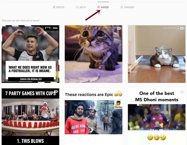 saved instagram photo