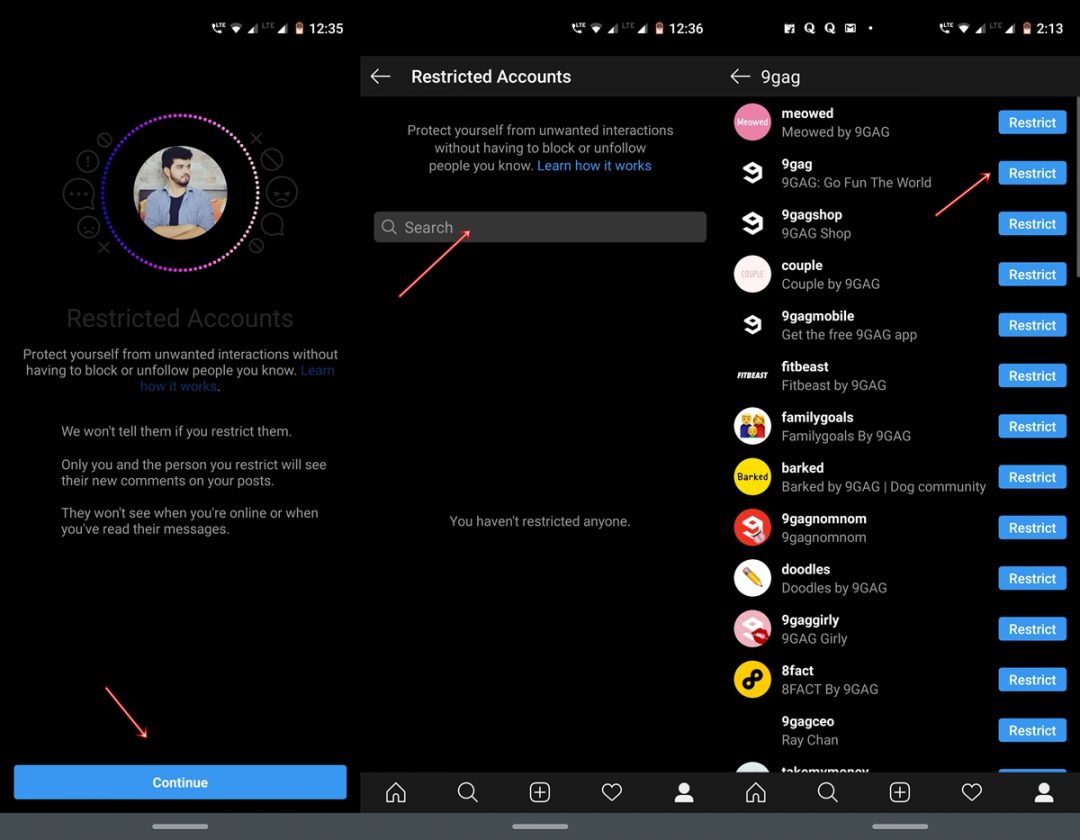 search account