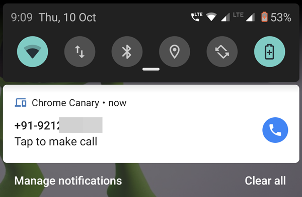 send number notification