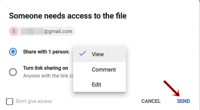 sharing option