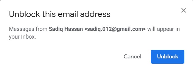 unblock confirm