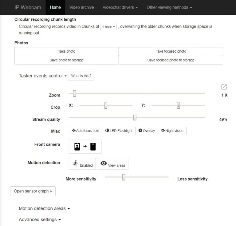 webcam camera settings