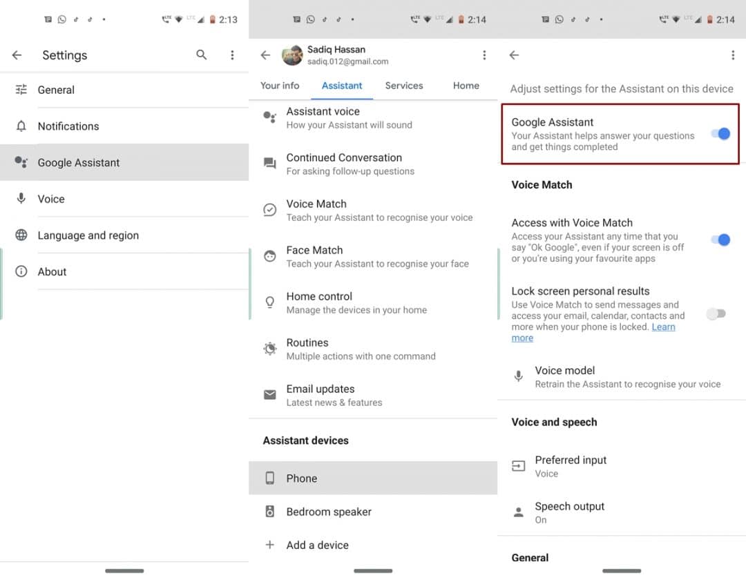 enable google assistant