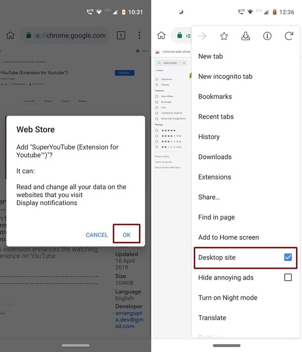extension permission