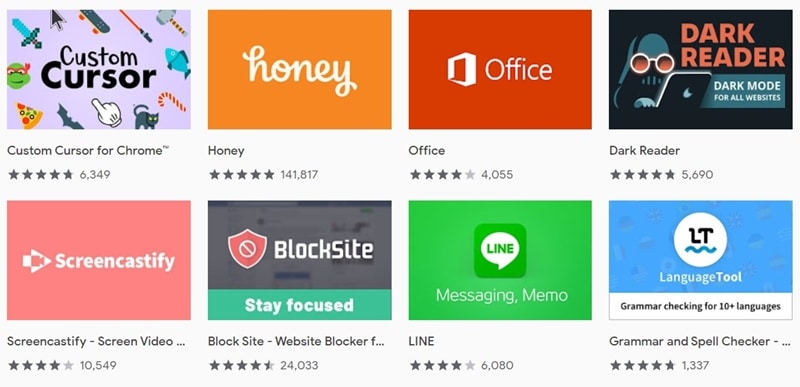 few browser extensions