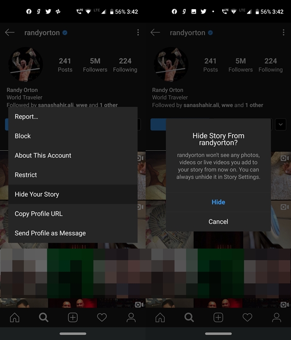 hide non followers