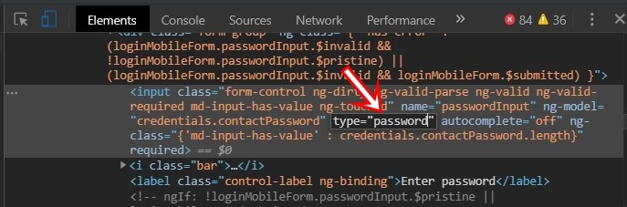 input type password