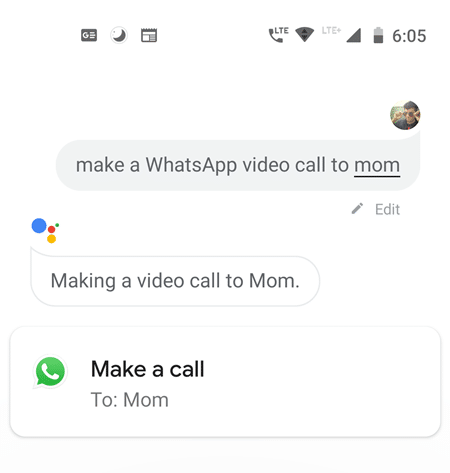 whatsapp video call