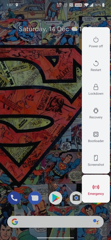 OnePlus Power menu