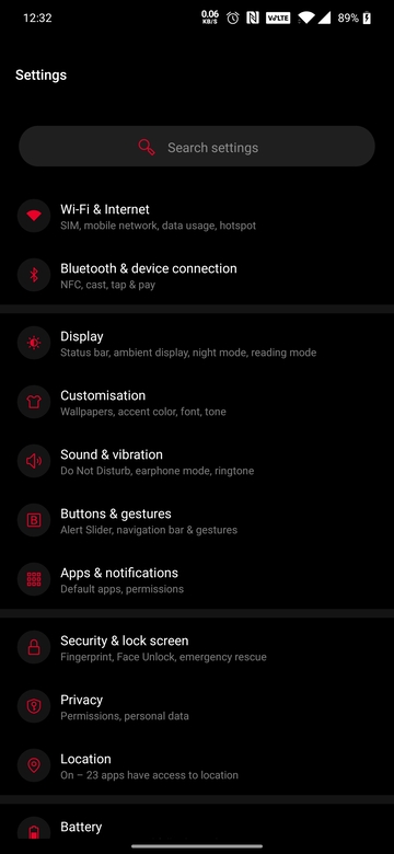 OnePlus Settings