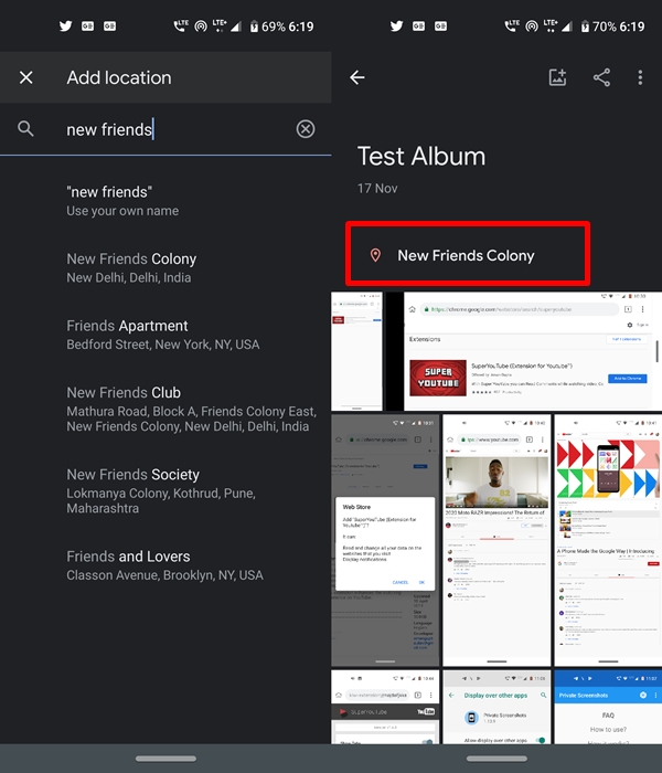 enter address album