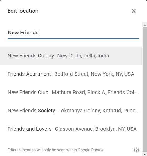 enter address