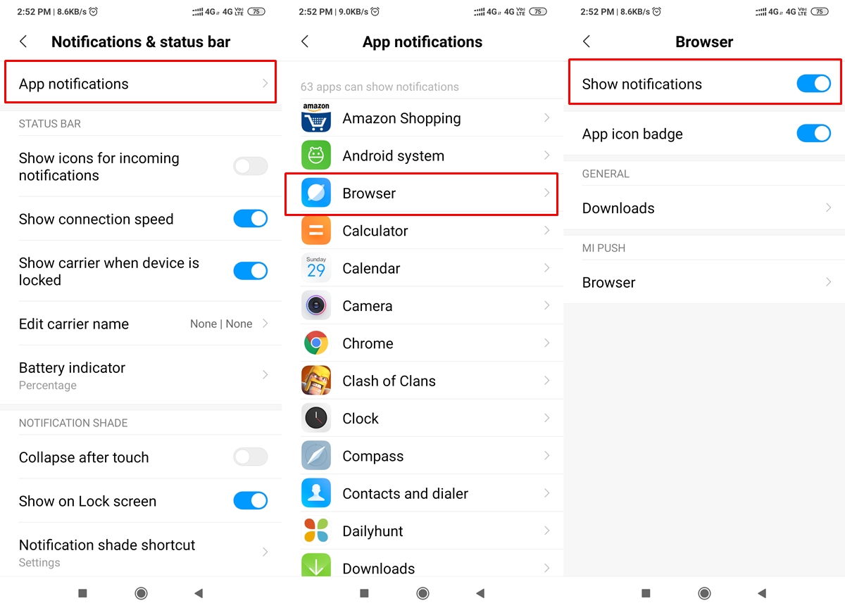 hide browser notification