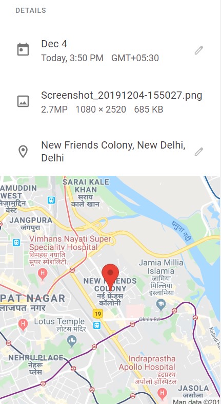 location google photos