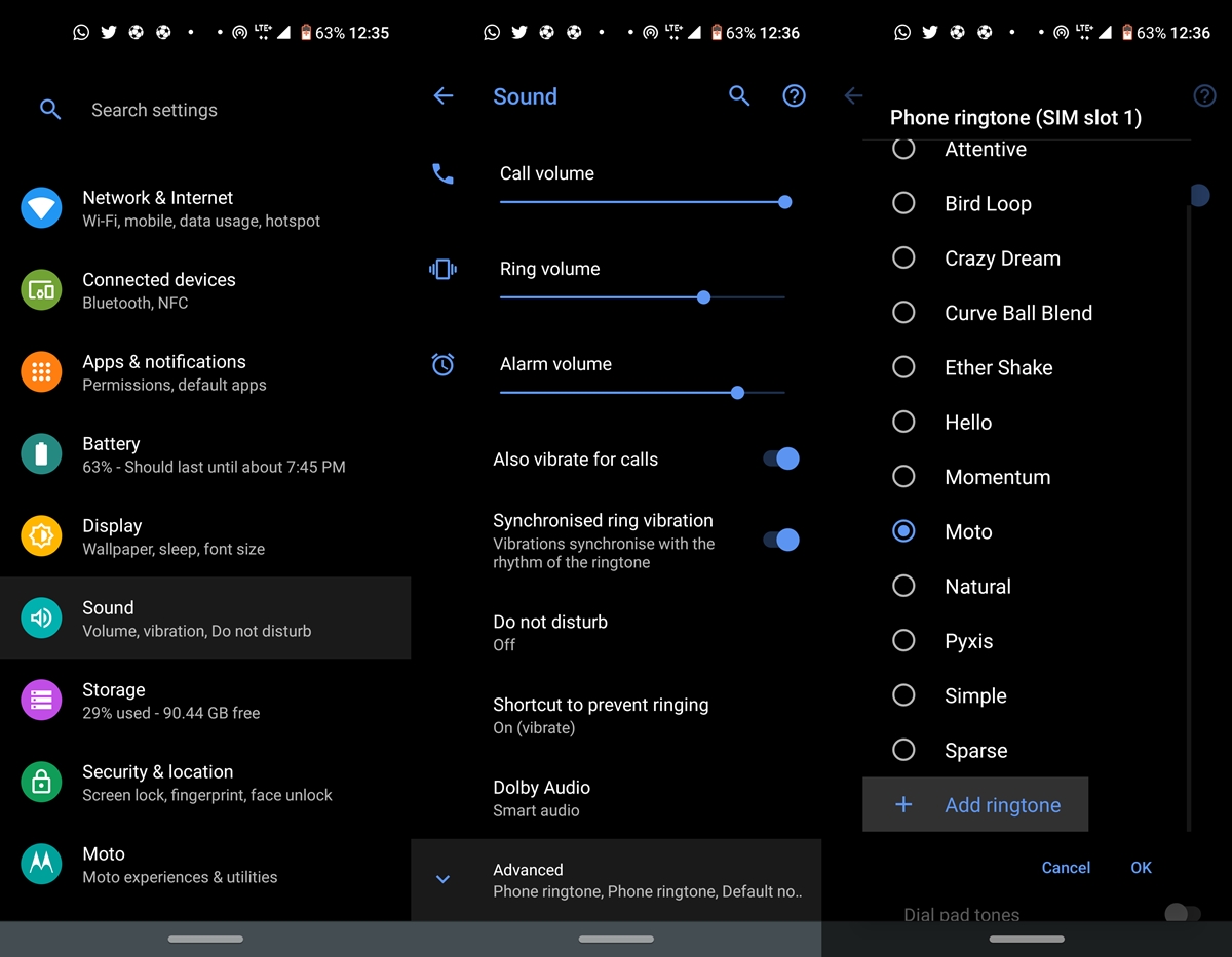 motorola razr audio
