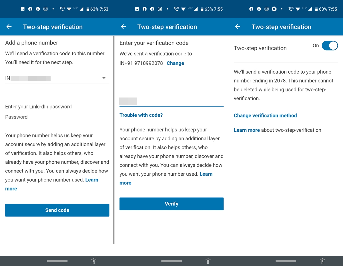 two factor sms linkedin
