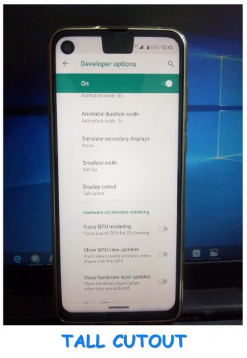 simulate tall cutout notch