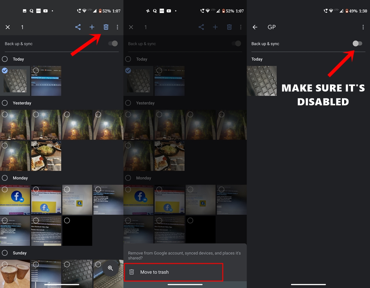delete images google