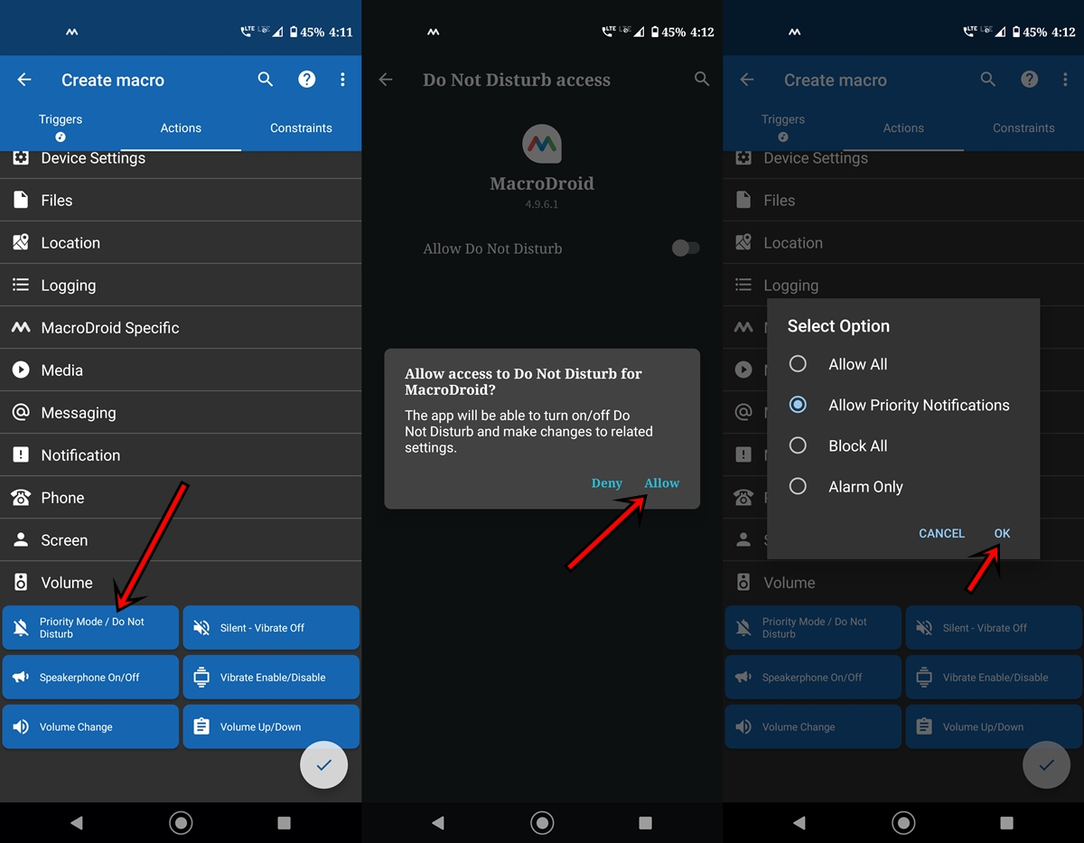 disable notification action