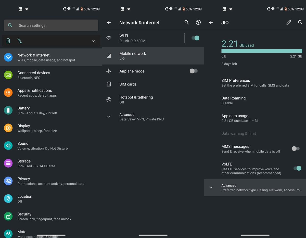 network settings