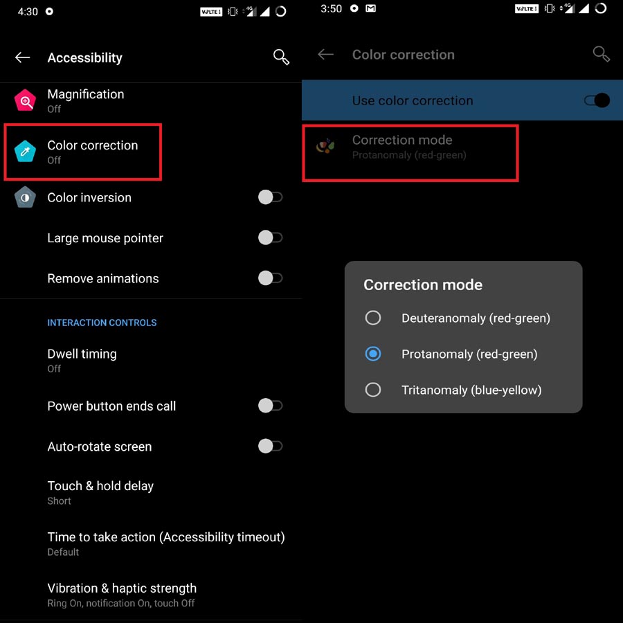 Android Color Correction Mode