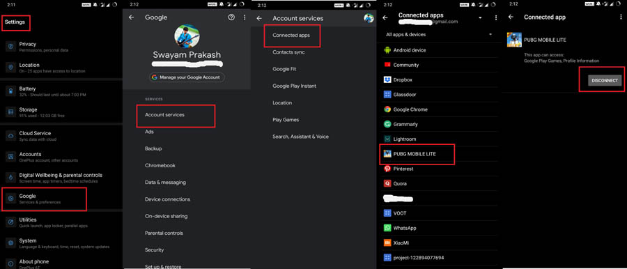 Delete PUBG Mobile Account delink Google Play games