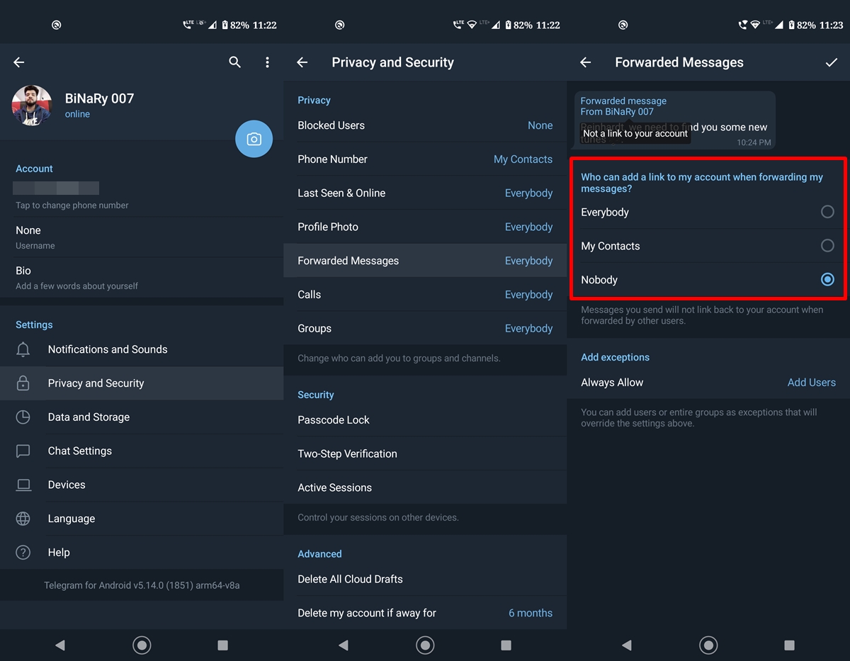 disable telegram contacts