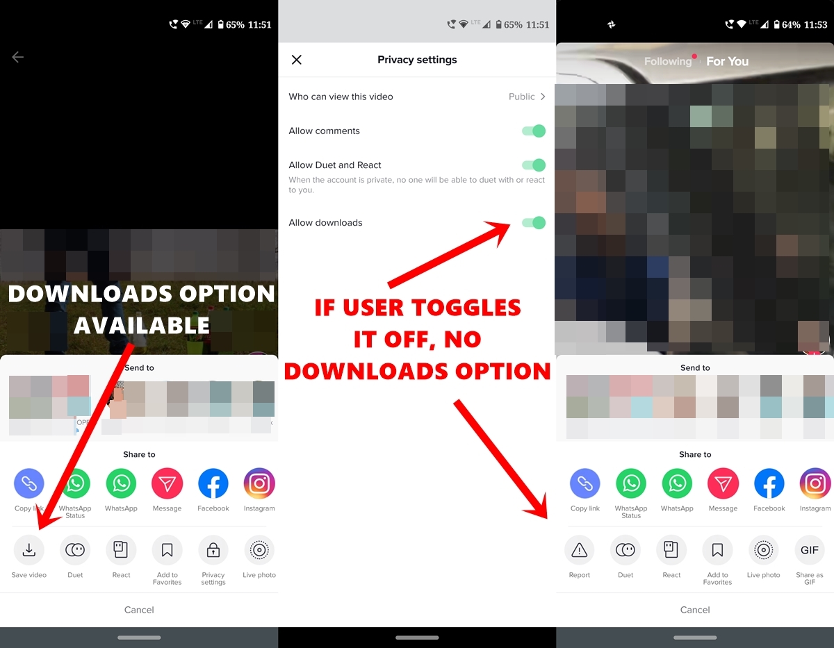 downloads option