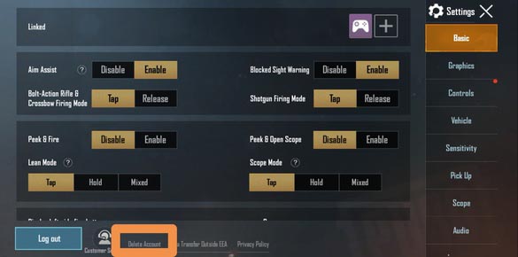 Delete PUBG Mobile Account permanently