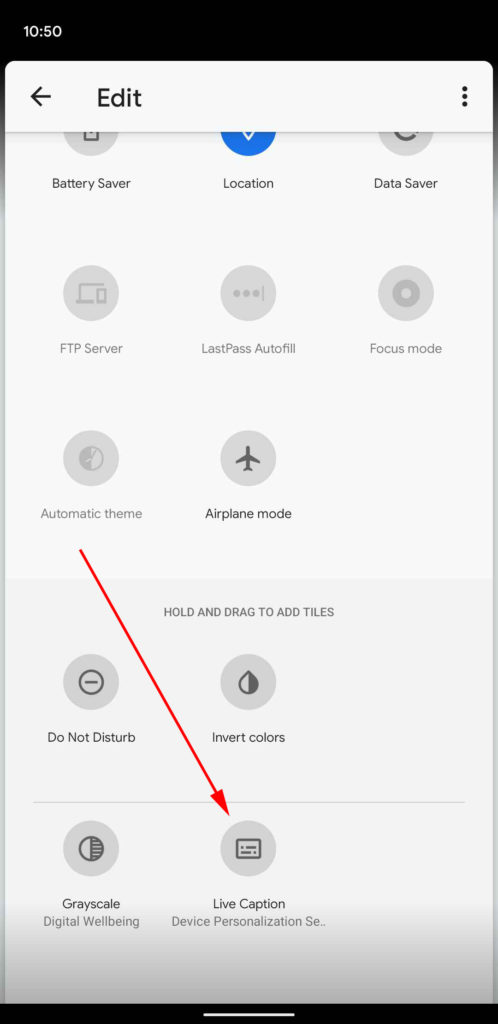 edit quick settings