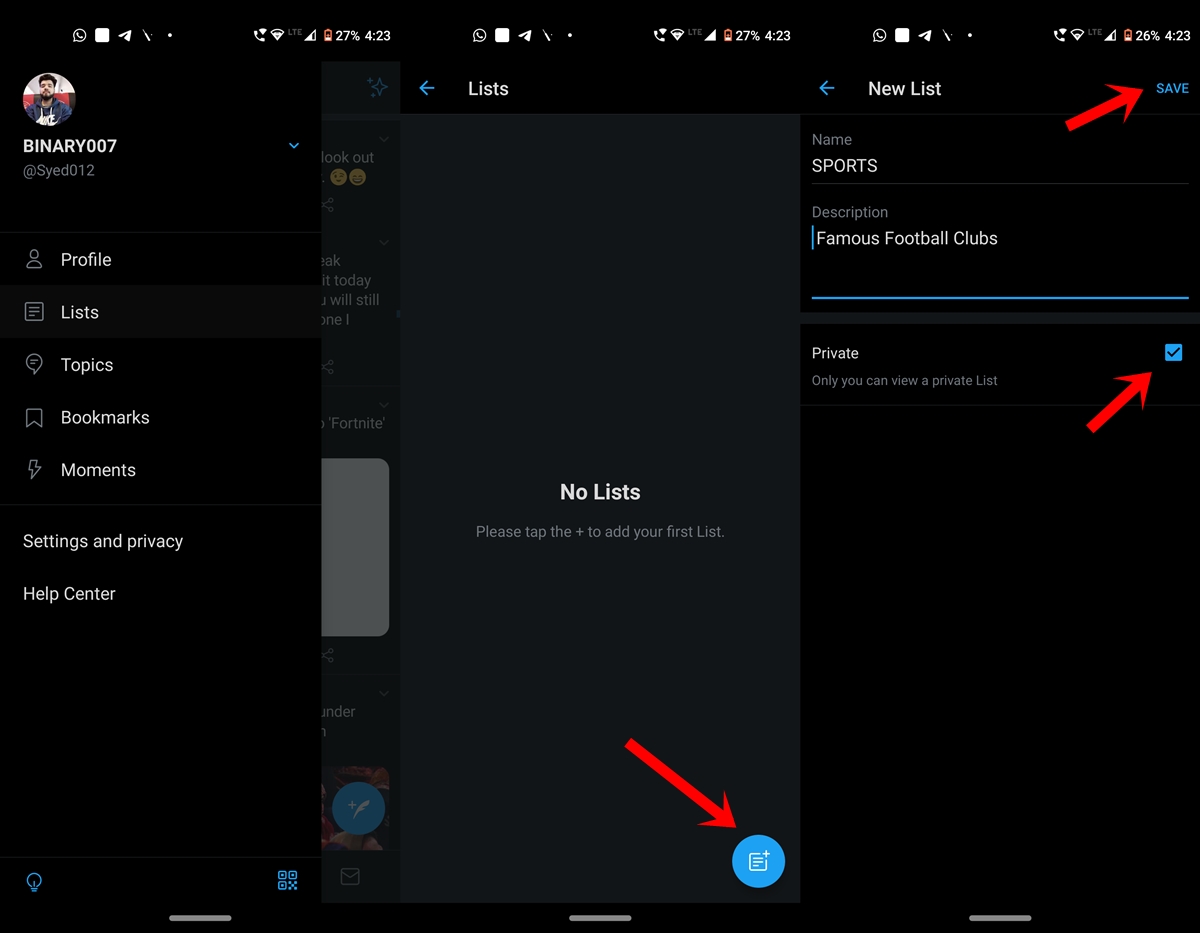 tweets updates list