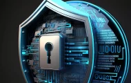 Shield with a lock representing spam