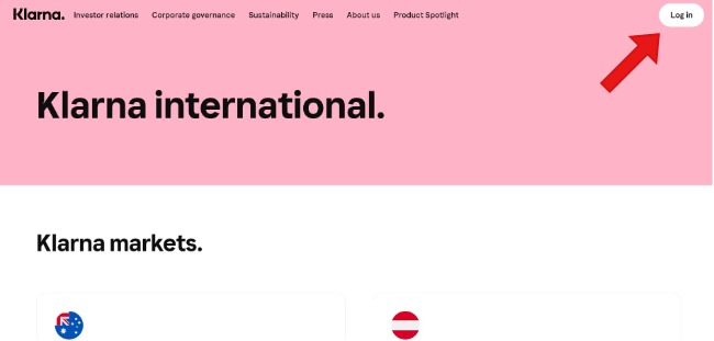 Klarna log in