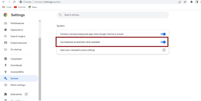 Using hardware acceleration