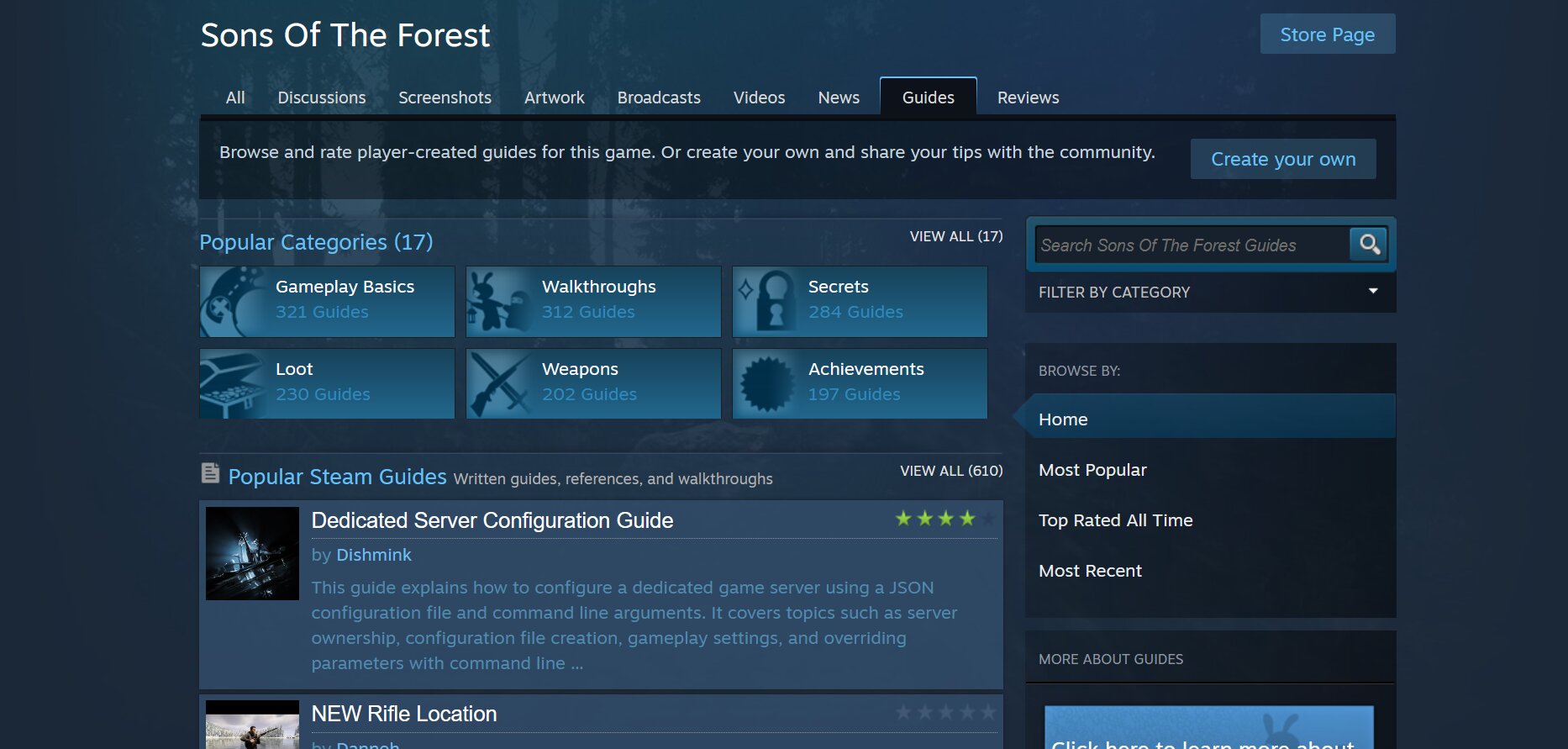 Sons of Forest steam guide