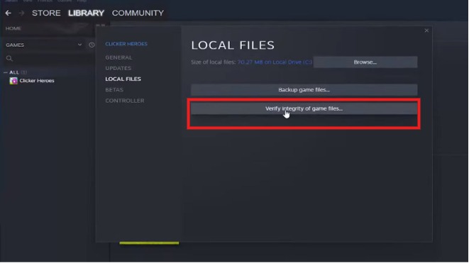 Verify game integrity