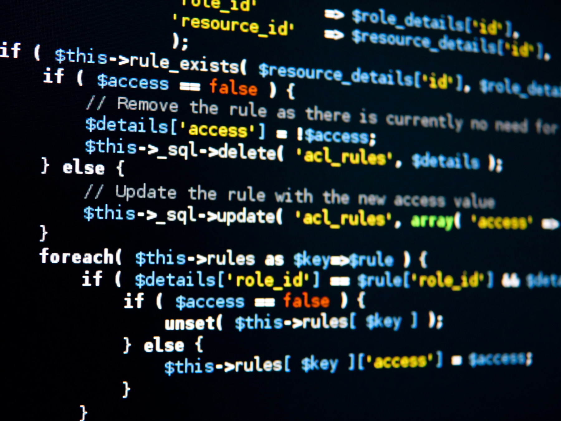 A computer screen with code
