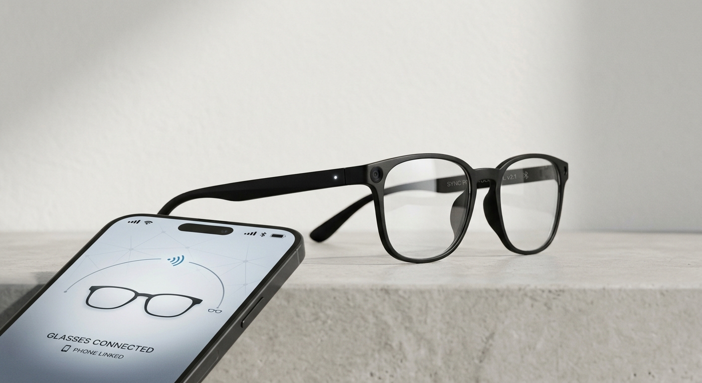 AI glasses connected to a phone