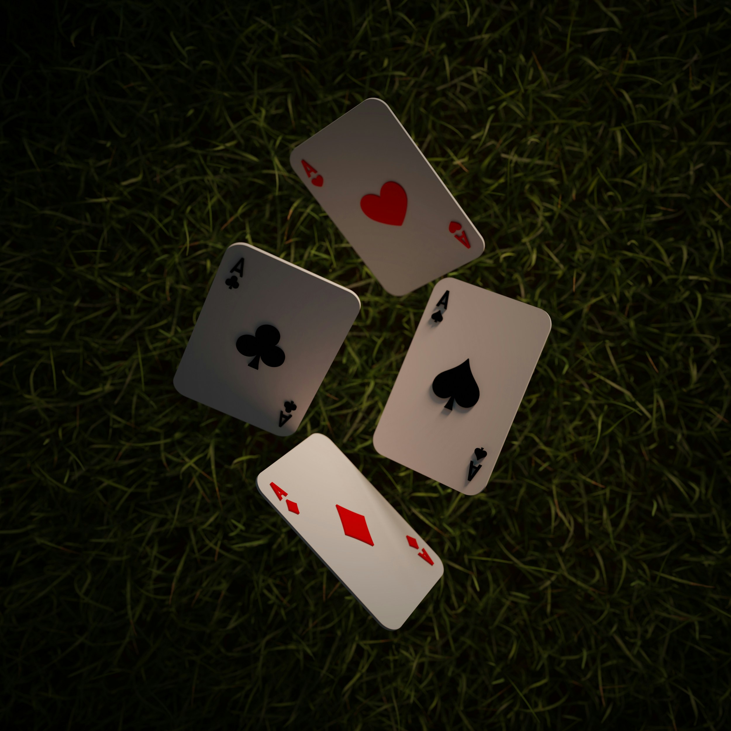 Playing cards in the air to represent Solitaire