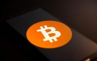Android screen with a bitcoin symbol.