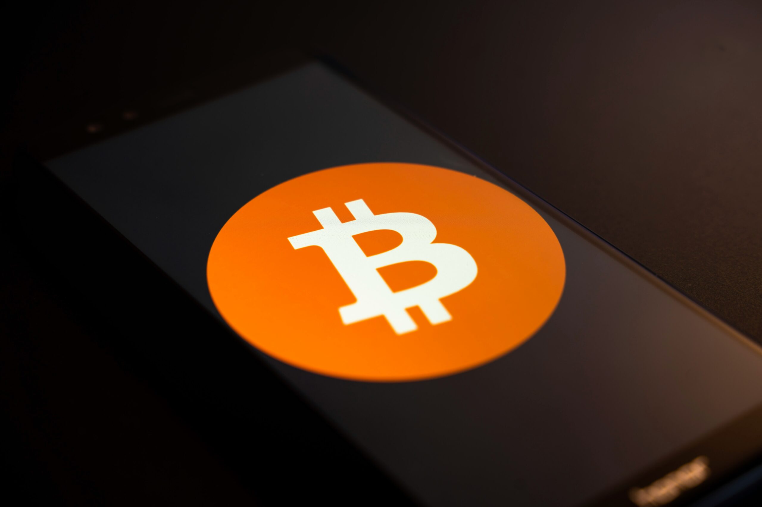 Android screen with a bitcoin symbol.